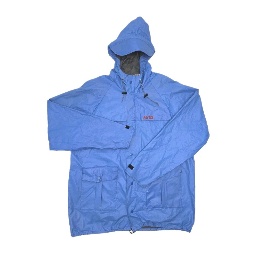 Avid Foul Weather Gear Jacket Blue Men Sz XXL 2XL Rain Coat Fishing Boat